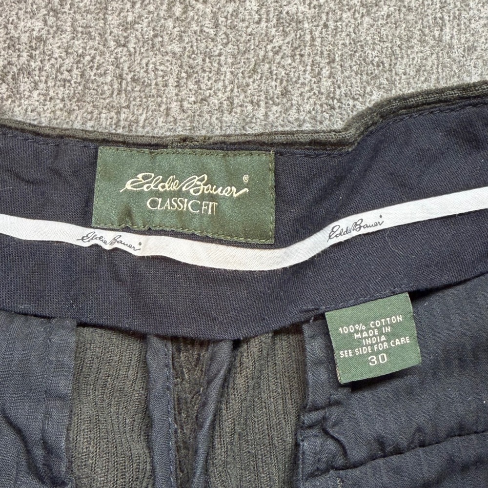 Eddie Bauer Classic Fit Corduroy Pants Mens 30 Cuffed Cotton Dark Gray Green - Picture 3 of 7